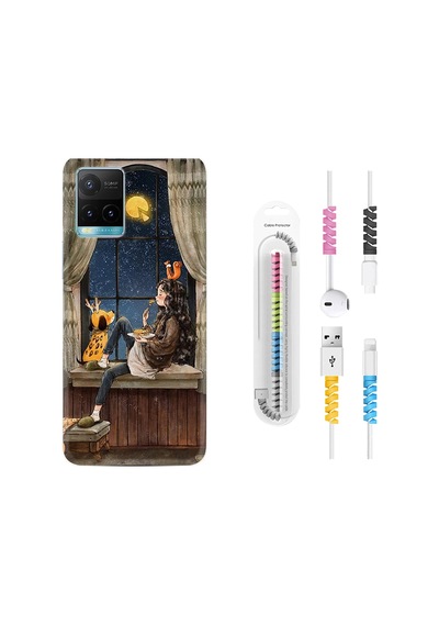 Vivo Y33S Kılıf Kablo Koruyuculu Ananas Camera Glass 1358
