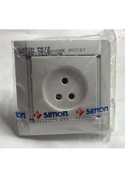 Simon 34 Beyaz Telefon Priz