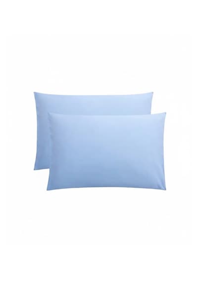 Orta Boy 40x60cm %100 Pamuklu Saten Kumaş Yastık Kılıfı 2adet Gizli Fermuarlı Açık Mavi