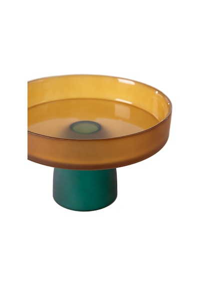 Mudo Home Colors Ayaklı Cam Sunum 18cm -amber Çok Renkli