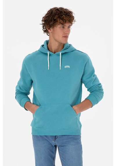 U.S. Polo Assn. Erkek Oversize Fit Kapüşonlu Şardonlu Mint Basic Sweatshirt 50313782-VR152