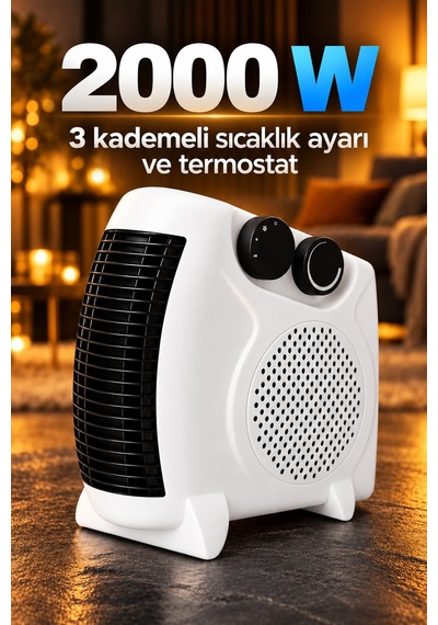 Elektrikli Fanlı Isıtıcı Termostatlı Yatay Ve Dikey Kullanım - Lisinya