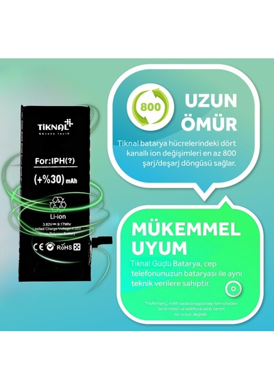 Apple Uyumlu iPhone  8 Plus 3400 Mah Yüksek Kapasiteli Batarya