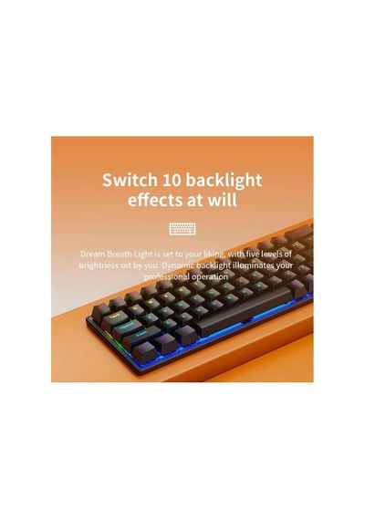 Ga25 Type-c Kablolu Mini Gaming İngilizce Klavye Rgb Led Işıklı Mekanik Daktilo Sesli Tuşlar
