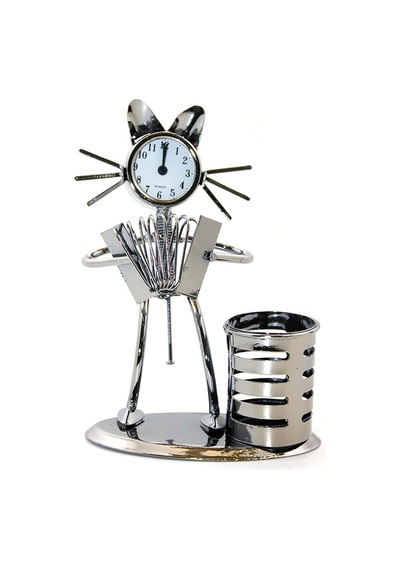 Metal Saatli Kalemlik