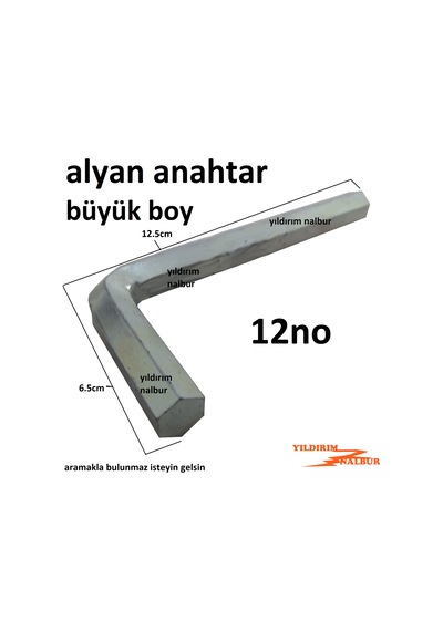 Alyan Anahtar 12 No Tek Büyük Boy Allen Anahtar