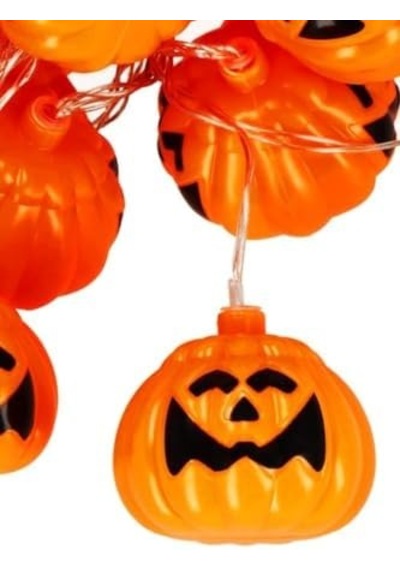 Beysüs Cadılar Bayramı Halloween Pilli Balkabağı Led 12 Li Açık Gri