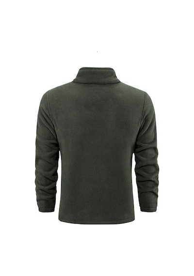 Ghassy Co. Ultra Isı Peluş Astarlı Cepli Tam Fermuarlı Erkek Polar Ceket Haki
