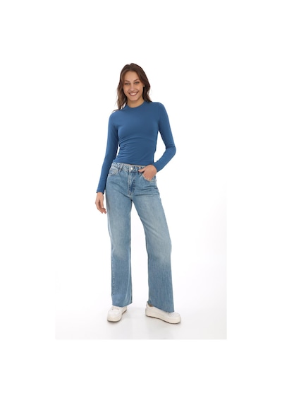 Likralı Pamuk Tişört-slim Fit -indigo Indigo