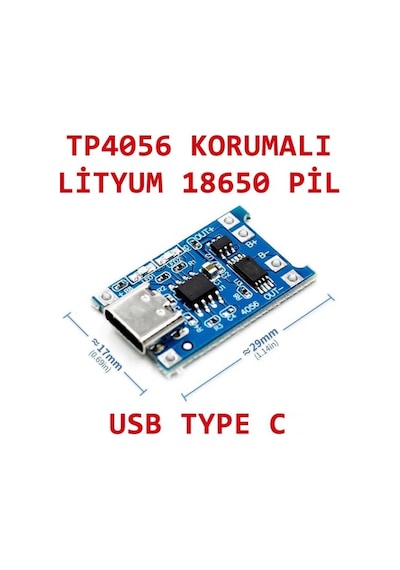 Tp4056 Type-c Usb Lityum Pil Şarj Modülü 5v 1a Li-ıon Şarj Kart