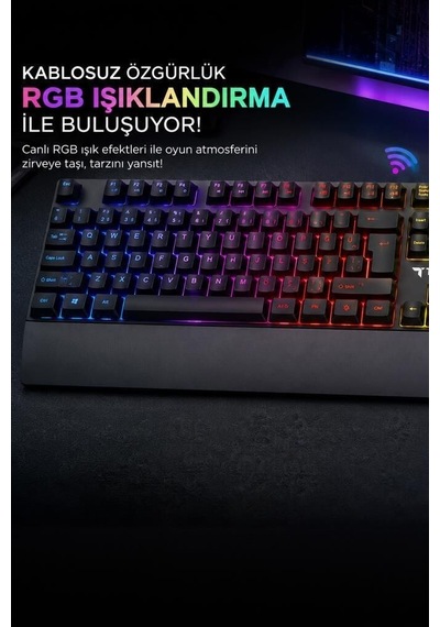 Aydınlatmalı Ürün Pratik Kullanım Oyun Aleti Oyuncu Klavyesi Rgb Işıklı Tk10 Siyah
