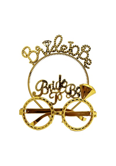 Bride To Be Taç Ve Gözlük Seti - Altın Renk