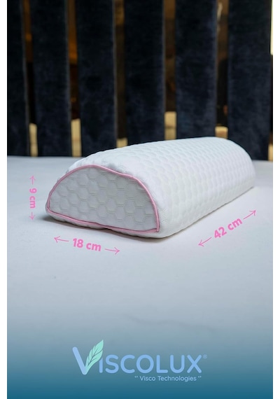 Çok Amaçlı Ortopedik Visco Yastık - Horlama Yastığı Hamile Yastığı Pembe 42x18x9, Pembe Genel