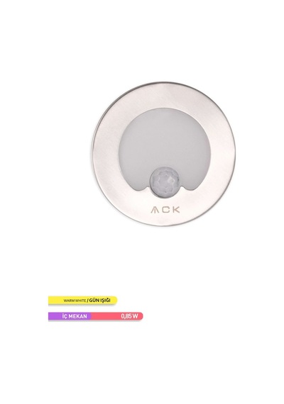 ACK Sensörlü LED Merdiven-Duvar Armatürü Yuvarlak 3000K Gün Işığı
