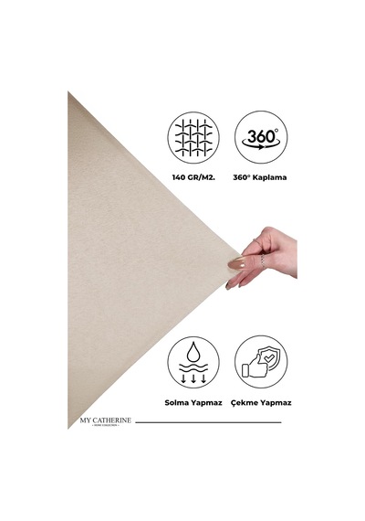 Lastikli & Hipoalerjenik Çarşaf %100 Pamuk Penye Kumaş Çift Kişilik 160x200 Cm - Ekru, Luxcarsaf Çok Renkli