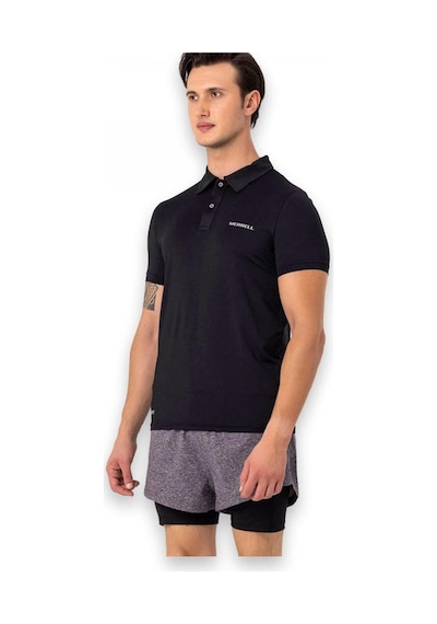 Merrell M4Pacem Polo Yaka Kısa Kollu Siyah Erkek T-Shirt Siyah