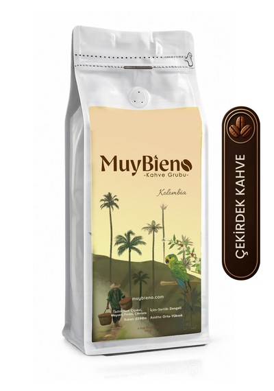 Kolombiya Medellin Supremo 1000 Gr. Çekirdek Kahve %100 Arabica