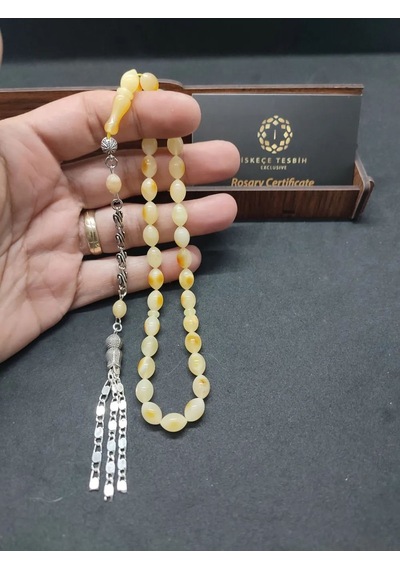 Ahşap Kutulu 6.25 Gr. Gümüş Püsküllü 12.00 Gr. Rus Kaya Damla İ Açık Gri
