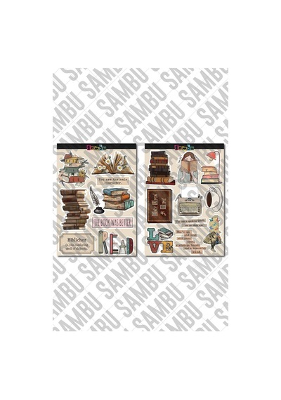 Biblichor Temalı Sticker Etiket Seti - Kitap Sticker - Laptop Notebook Telefon