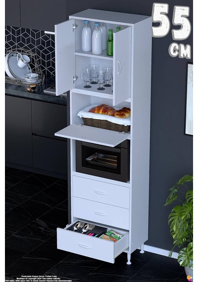 Roven 55 Cm Fırın Dolabı 3 Çekmeceli Çok Amaçlı Mutfak Kiler Banyo Organizer Çocuk Odası Dolabı Beyaz Roven 55 Cm Fırın Dolabı 3 Çekmeceli Çok Amaçlı Mutfak Kiler Banyo Organizer Çocuk Odası Dolabı Beyaz