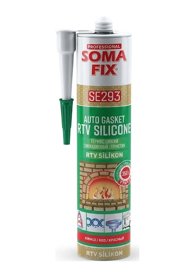 Somafix Se293 Kırmızı Rtv Silikon 280 Gr Yüksek Isıya Dayanıklı, Conta Ve Sızdırmazlık Silikonu