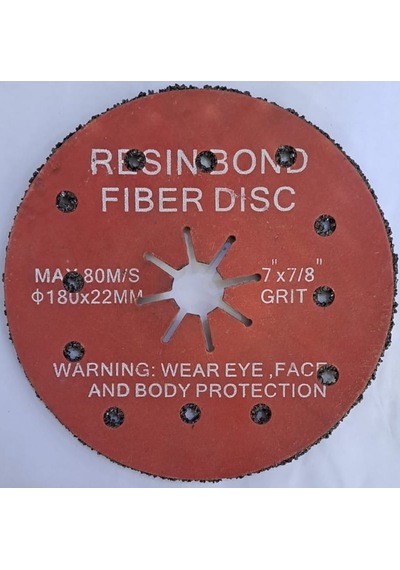 180 X 22 Mm 80m/s Delikli Fiber Disk Zımparası 7x7/8