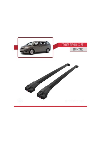 Toyota Sienna Xl30 2011-2020 Arası İle Uyumlu Ace-1 Ara Atkı Tavan Barı Siyah