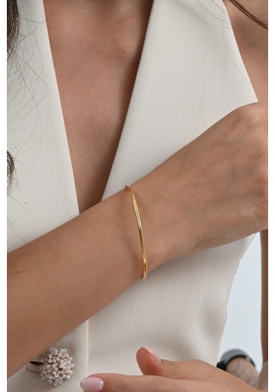 925 Ayar Gümüş Altın Yaldızlı Kilidi Zirkon Taşlı Lades Bilezik Barcode Rose Gold - Gümüş 925 Ayar Gümüş Altın Yaldızlı Kilidi Zirkon Taşlı Lades Bilezik Barcode Rose Gold - Gümüş