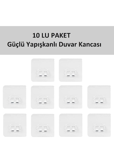 10lu Güçlü Kendinden Yapışkanlı Kancalar Köşe Rafı Banyo Rafı Duş Rafı Kancası, Su Geçirmez Askı Diğer