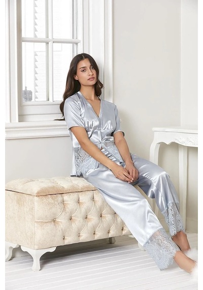 Pierre Cardin 6015 Kadın Dantelli Saten 6'lı Set-mist Mist