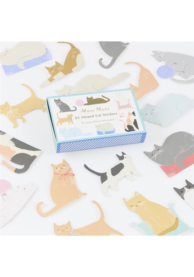 Meri Meri - Cat Shaped Stickers - Kedi Şekilli Çıkartmalar - 25 Çıkartma Çocuk