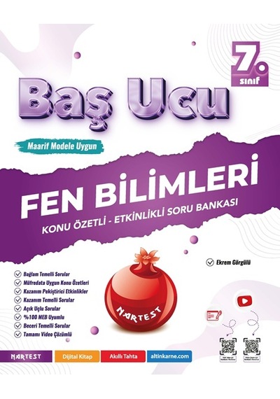 Nartest Yayınevi 7. Sınıf Fen Bilimleri Baş Ucu Kitabı Maarif Modeli