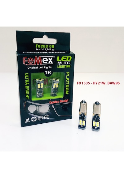 Femex  Platinum H21W Baw9S 12Ledli 650 Lumen Beyaz Led Ampul Aktif N11.1062