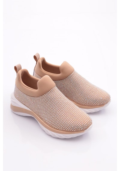 Dgn 730 Kadin Kalin Taban Bağcikli Sneaker Ayakkabi 730-2239-R0152 Bej