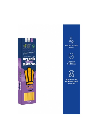 Ots Organik Çubuk Makarna 500 gr (Organik Sertifikalı, Pestisit Analizli)
