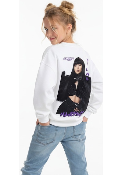 Seabubbles Manifest Hilal Kız Çocuk Sweatshirt BEYAZ