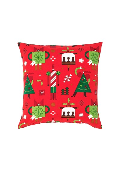 Ikea Vınterfınt Yastık Kılıfı 50 X 50 Cm Kırmızı - Kahverengi Kırmızı - Yeşil - Açık Yeşil Çok Renkli