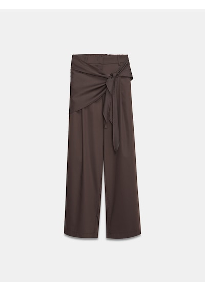 Dilvin 72685 Fular Detaylı Kumaş Pantolon-kahve