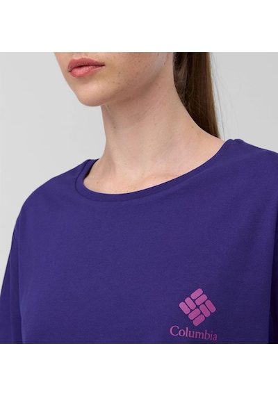 Columbia Csc Stacked Mini Gem Logo Kadın Kısa Kollu T-shirt Cs0316 Mor