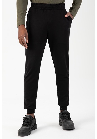 Maraton Sportswear Regular Erkek Ribana Paça Basic Siyah Eşofman Altı 21716 Siyah - Siyah