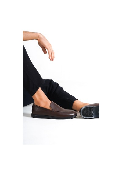 Mubiano Hakiki Deri 22103d-k Kahve İnce Taban Erkek Loafer Kahve