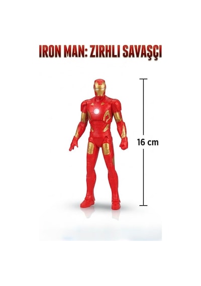 TıfılToys Iron Man Zırhlı Savaşçı Detaylı Koleksiyon Figürü 16 Cm Işık Özellikli Figür Oyuncak