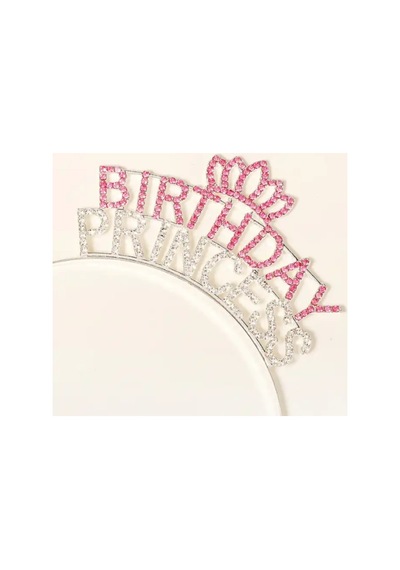 Kristal Taşlı Pembe Birthday Princess Yazılı Parti Tacı 19x11 Cm Bx40 Diğer