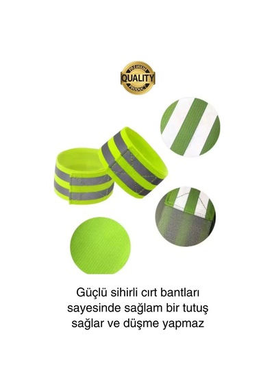 Yeşil Reflektör El Ayak Kol Bant Yansıtıcı Bandı İş Güvenliği Görünürlük Koşu Yürüyüş Bisiklet
