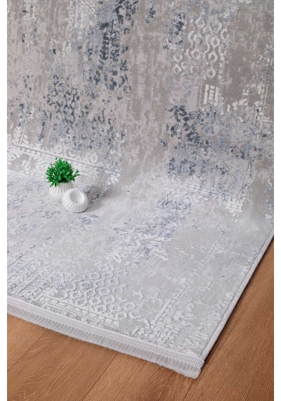 Voyage %100 Akrilik Yumuşak Dokulu Halı Kilim Salon Mutfak Koridor Yolluk Dokuma Makine Halısı Ac-360 Mavi