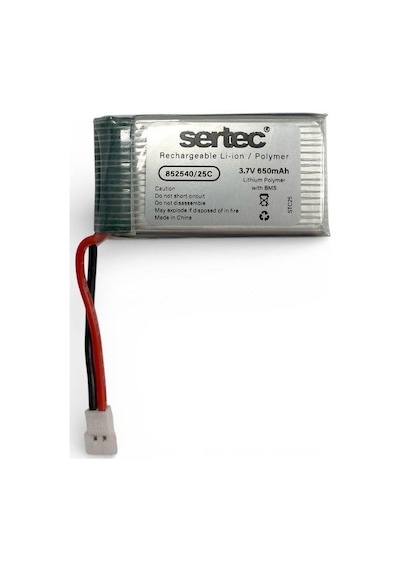 Sertec 852540 3.7v 650mah 25c Li-polymer Pil Soketli 1s Devreli
