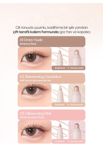 Peripera Sugar Twinkle Duo Eye Stick 05 Frozen Pink