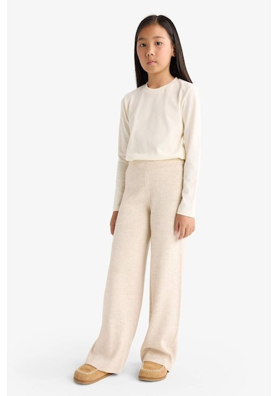 Defacto Kız Çocuk Beli Lastikli Wide Leg Pantolon F4124a825wner233 Ekru