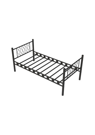 Argimo Metis Tek Kişilik Metal Siyah Karyola 90x190