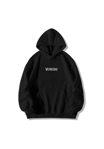 Wednesday Addams Ön Arka Baskılı Unisex Siyah Kanguru Cepli Kapüşonlu Sweatshirt Hoodie Siyah Wednesday Addams Ön Arka Baskılı Unisex Siyah Kanguru Cepli Kapüşonlu Sweatshirt Hoodie Siyah